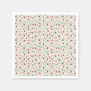 Kerstpatronen - landschap van kleurrijke bomen servet