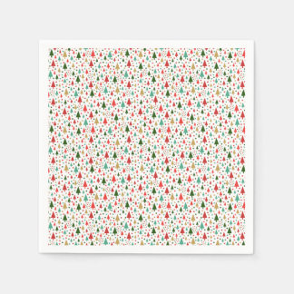 Kerstpatronen - landschap van kleurrijke bomen servet