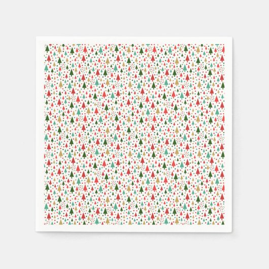 Kerstpatronen - landschap van kleurrijke bomen servet (Voorkant)