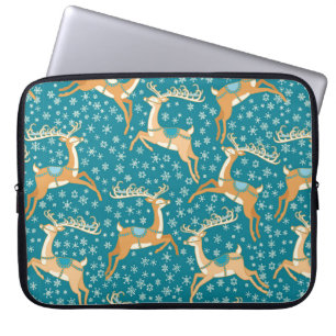  kerstpatronen naadloos met rendieren. laptop sleeve