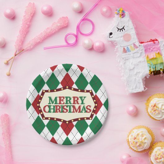 kerstpatronen papieren bordje (Feest)