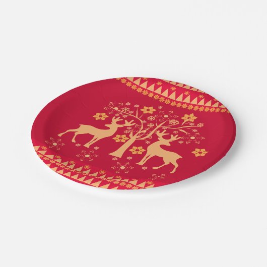 kerstpatronen papieren bordje (Gekanteld)