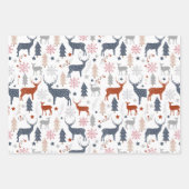 Kerstpatronen rendierlijk inpakpapier vel (Voorkant 3)