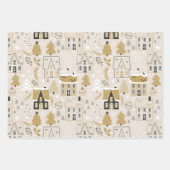 Kerstpatronen rendierlijk inpakpapier vel (Voorkant 2)