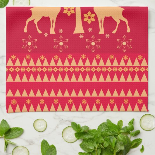 kerstpatronen theedoek (Gevouwen)