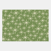 Kerstpatronen van 1950 in Retro Red Green Cream Inpakpapier Vel (Voorkant 2)
