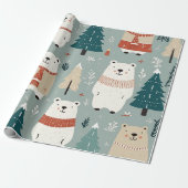 kerstpatronen voor Beer Cadeaupapier (Uitgerold)