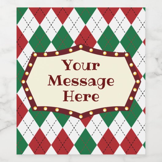 kerstpatronen wijn etiket (Enkel label)