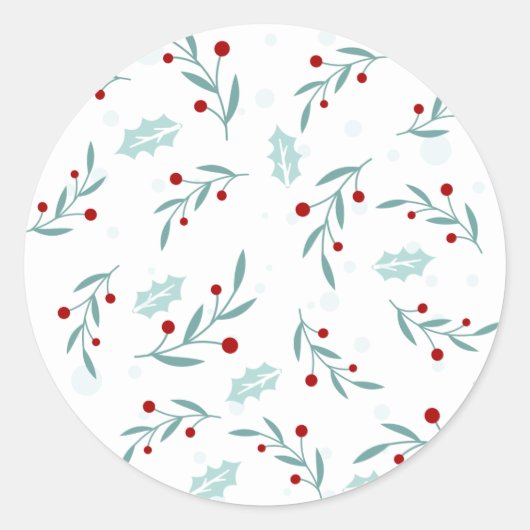 Kerstpatroon 112 ronde sticker (Voorkant)