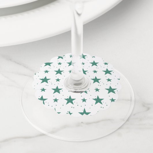 Kerstpatroon 123 wijnglaslabel (Dichtbij)