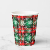 kerstpatroon 1 geplakt en snowflakes papieren bekers (Voorkant)