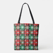 kerstpatroon 1 geplakt en snowflakes tote bag (Achterkant)