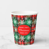 kerstpatroon 1 met geplakt en snowflakes papieren bekers (Voorkant)