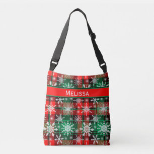 kerstpatroon 1 met naam crossbody tas
