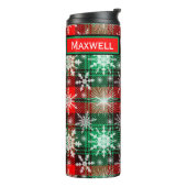 kerstpatroon 1 met naam thermosbeker (Gedraaid links)