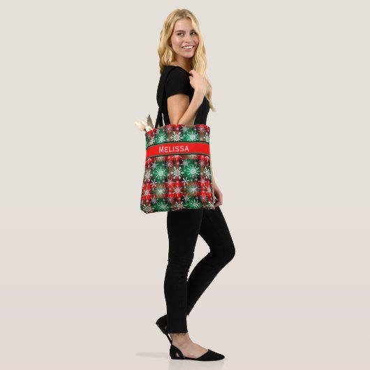 kerstpatroon 1 met naam tote bag (Op model)