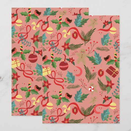 Kerstpatroon 2 bedankkaart (Voorkant / Achterkant)