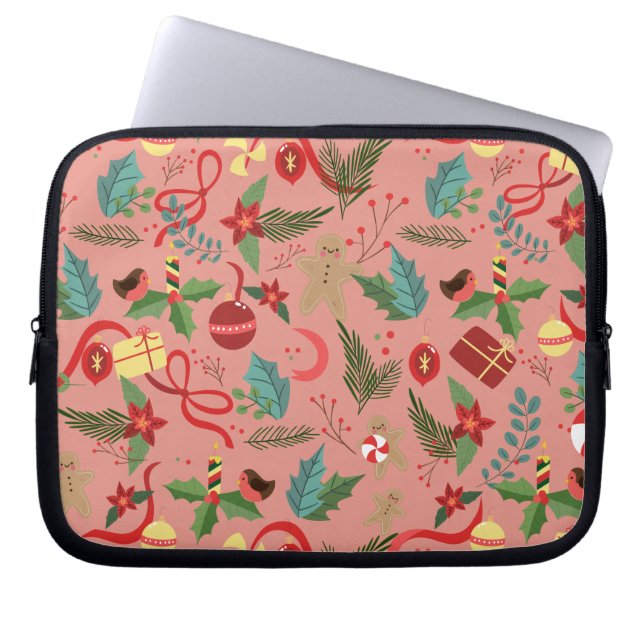 Kerstpatroon 2 laptop sleeve (Voorkant)