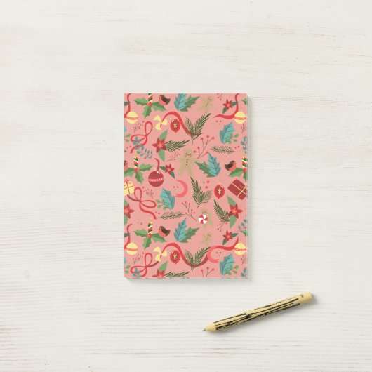 Kerstpatroon 2 post-it® notes (Op bureau)