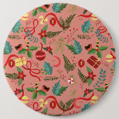 Kerstpatroon 2 ronde button 6,0 cm (Voorkant)