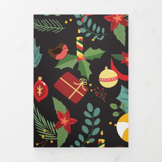 Kerstpatroon 3 drieluik wenskaart (Cover)
