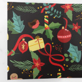 Kerstpatroon 3 drieluik wenskaart (Binnenzijde eerst)