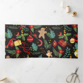 Kerstpatroon 3 drieluik wenskaart (Binnen)