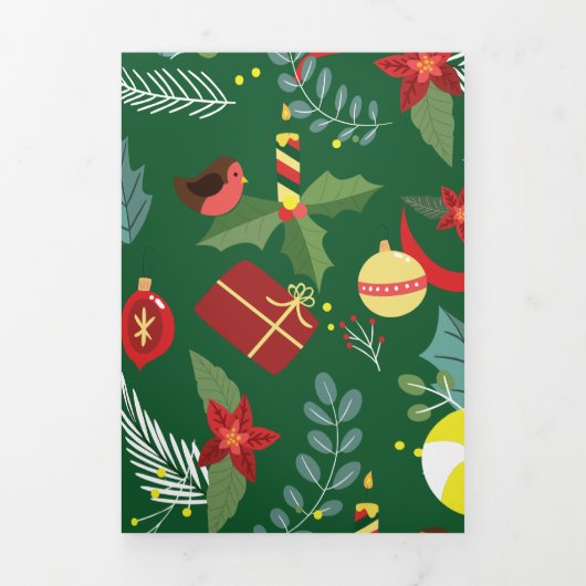 Kerstpatroon 5 drieluik wenskaart (Cover)