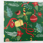 Kerstpatroon 5 drieluik wenskaart (Binnenzijde eerst)