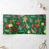 Kerstpatroon 5 drieluik wenskaart (Binnen)