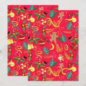 Kerstpatroon 6 bedankkaart (Voorkant / Achterkant)