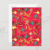 Kerstpatroon 6 feestdagenkaart (Voorkant / Achterkant)