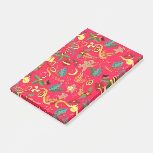 Kerstpatroon 6 post-it® notes (Schuin)