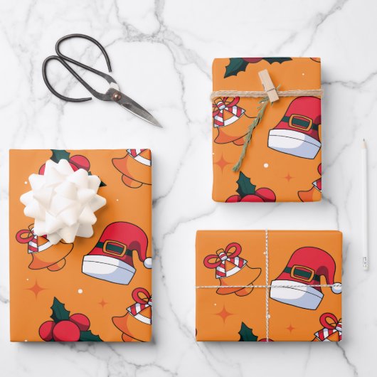 Kerstpatroon 90 inpakpapier vel (Voorkant)