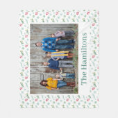 Kerstpatroon Aangepaste familiefoto Fleece Deken (Voorkant)