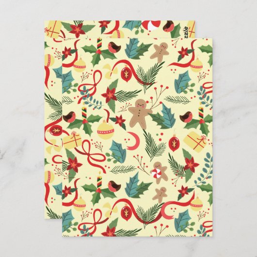 kerstpatroon briefkaart (Voorkant / Achterkant)