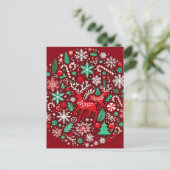 Kerstpatroon Briefkaart (Staand voorkant)