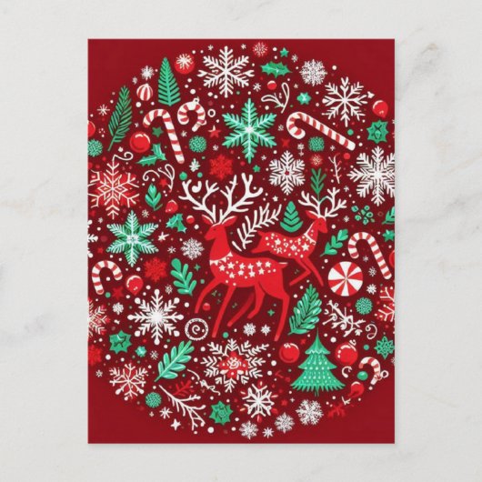 Kerstpatroon Briefkaart (Voorkant)