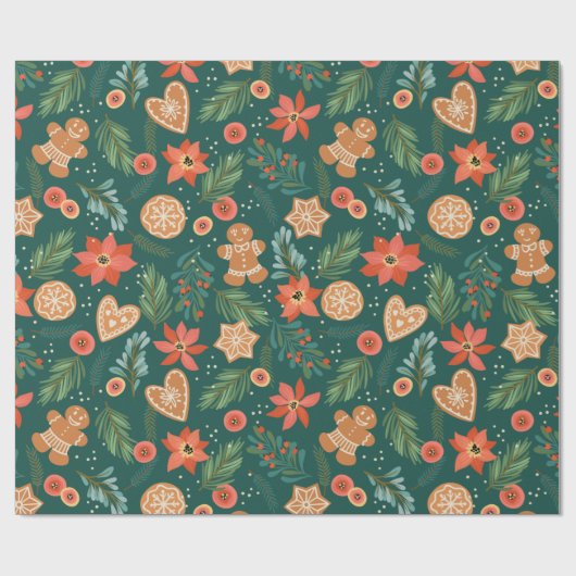 kerstpatroon cadeaupapier (Vlak)