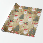 kerstpatroon cadeaupapier (Uitgerold)