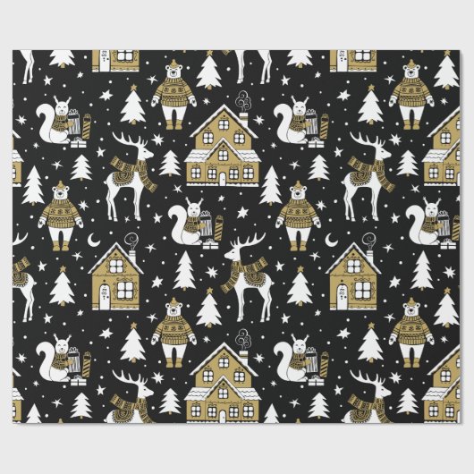 kerstpatroon cadeaupapier (Vlak)