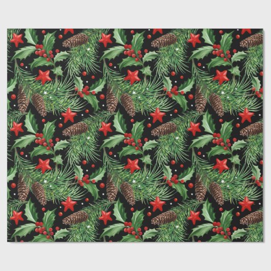 kerstpatroon cadeaupapier (Vlak)