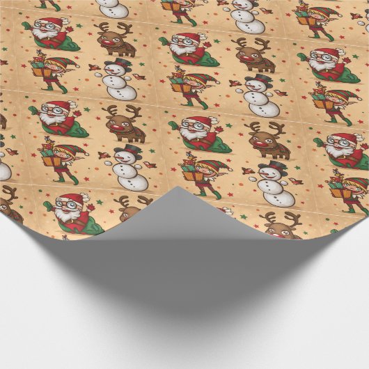  kerstpatroon cadeaupapier (Hoek)