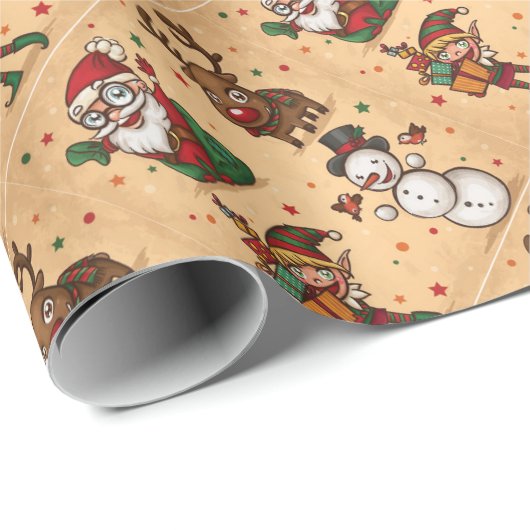  kerstpatroon cadeaupapier (Rol Hoek)