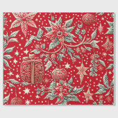 kerstpatroon cadeaupapier (Vlak)