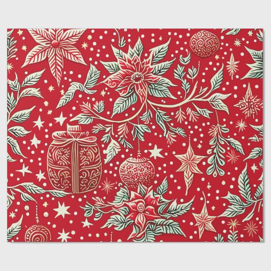 kerstpatroon cadeaupapier (Vlak)