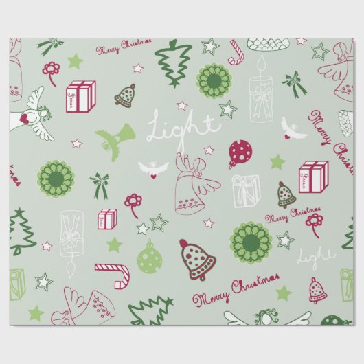 Kerstpatroon cadeaupapier (Vlak)