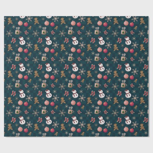 kerstpatroon cadeaupapier (Vlak)