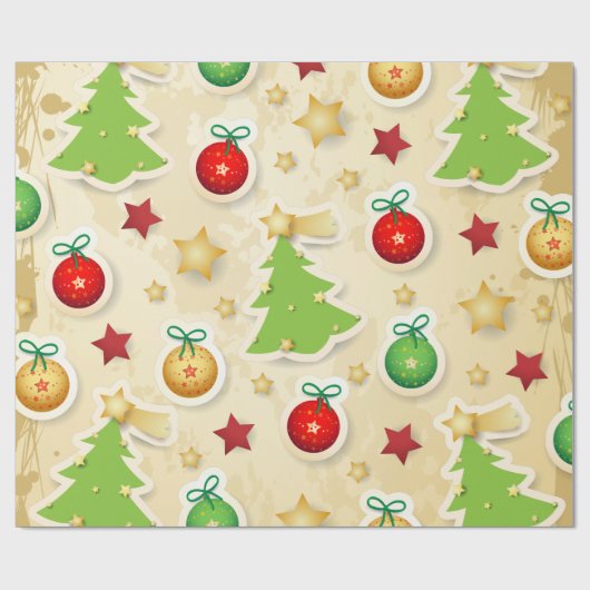 kerstpatroon cadeaupapier (Vlak)