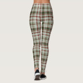 Kerstpatroon cranberry en houten tartan plaid leggings (Achterkant)